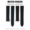 HKIDKK Nylon-Linen Watch Band for Omega Seamaster Diver 300, Rolex, Seiko SKX, Tissot and Longines, Leather, 19/20/21/22 mm, 19 mm Rose Buckle, Agate view 3