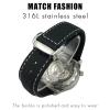 HKIDKK Nylon-Linen Watch Band for Omega Seamaster Diver 300, Rolex, Seiko SKX, Tissot and Longines, Leather, 19/20/21/22 mm, 19 mm Rose Buckle, Agate view 4