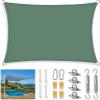 Rectangular/Square Outdoor Canopy with Mounting Kit and Guy Ropes, UV-Resistant Sun Shade, Dark Green, 6 x 8 m view 1