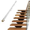 Acrylic Stair Railing, Transparent, 560 cm, Gold-Tone Brackets, 200 kg Capacity view 1