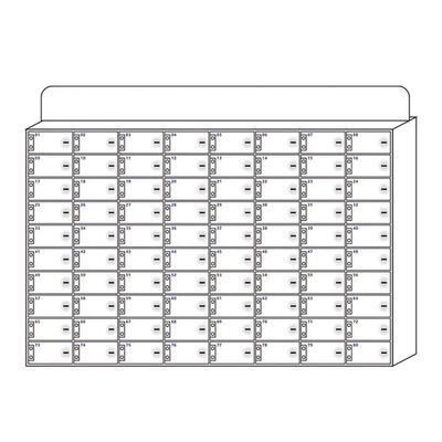 Acrylic Wall-Mounted Phone Locker with Lock, White, Size 80