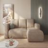 Lambi Beige L-Shaped Corner Sofa Bed, Right, 266 x 89 x 164 cm, Bouclé 06 view 1