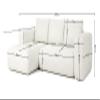 Lambi Beige L-Shaped Corner Sofa Bed, Right, 266 x 89 x 164 cm, Bouclé 06 view 2