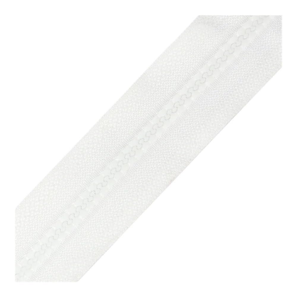 FOVAOK 3-Pack 40–120 cm Resin Coil Zippers for Sewing, Nylon Zippers, 24 Colors (White, 90 cm)