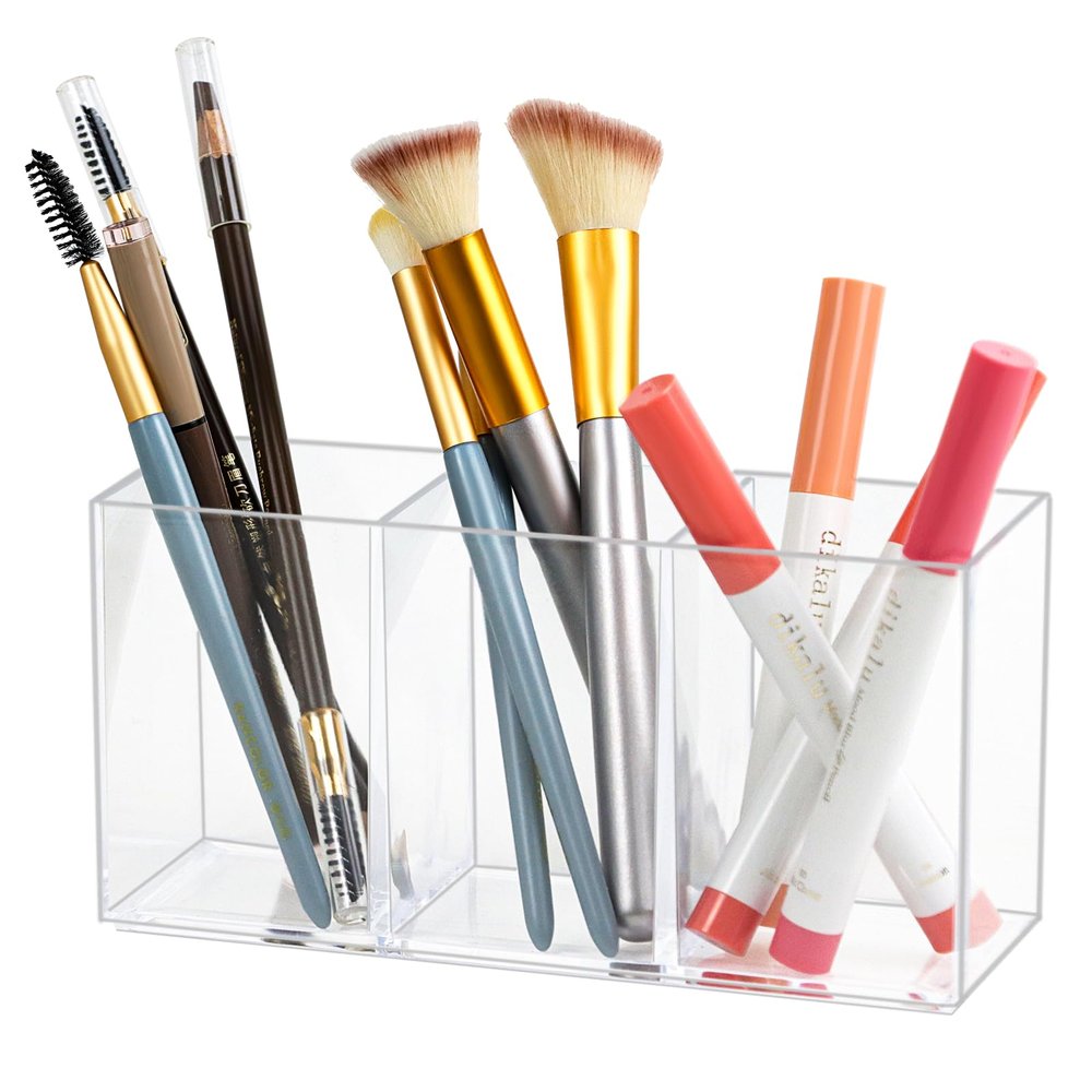 ZEXALOR Transparent 3-Compartment Drawer Organizer