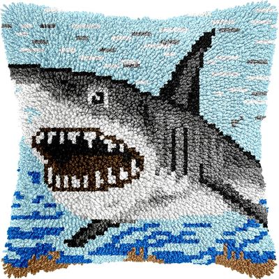 Taxpy DIY Latch Hook Pillow Kit, Fish in the Ocean, 43 x 43 cm