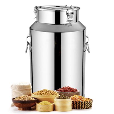 CWCQGH Airtight Stainless Steel Milk Transport Can, 76L