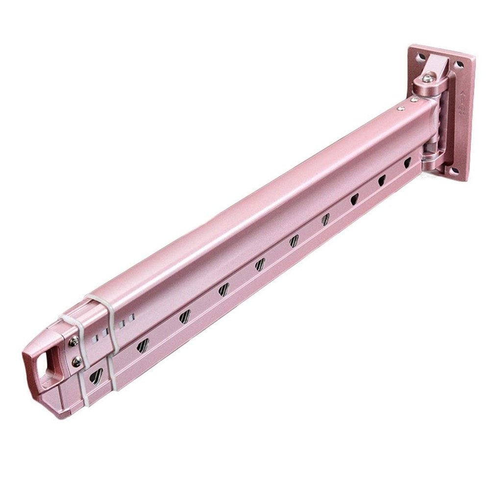 ZLQRTUD Wall-Mounted Clothes Drying Rack, Retractable and Folding, 270° Rotating, Pink