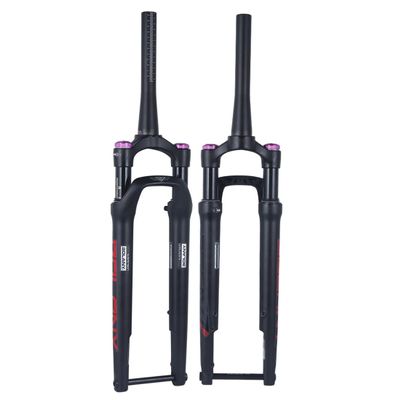 ERSINIAN 700c Suspension Fork for Road and Gravel Bikes, 12 x 100 mm Thru-Axle, Air Spring, 40 mm Travel, Tapered Steerer, Disc Brake, Manual Lockout, Red