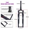 ERSINIAN 700c Suspension Fork for Road and Gravel Bikes, 12 x 100 mm Thru-Axle, Air Spring, 40 mm Travel, Tapered Steerer, Disc Brake, Manual Lockout, Red view 2