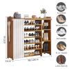 Bamboo Shoe Rack with 7 Tiers and Adjustable Shelves for 27–33 Pairs view 3