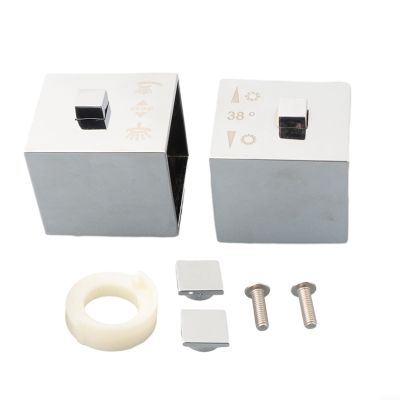 Eawfgtuw Thermostatic Handle Pair for Bathtub and Shower Faucets, Chrome Square Knobs