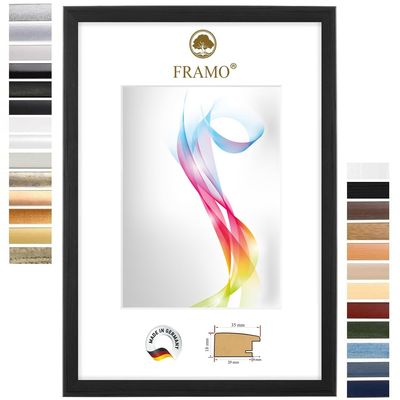 FRAMO Wooden Picture Frame 40 x 70 cm, Pine-Black, Made to Measure