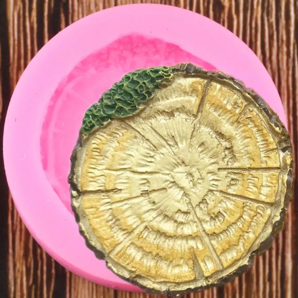 Silicone Molds for Chocolate, Fondant & Resin, 4.9 x 4.9 cm, Tree Stump with Moss