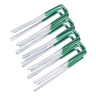 CORHAD U-Shaped Metal Stakes, 50-Pack, Galvanized Wire Ground Anchors