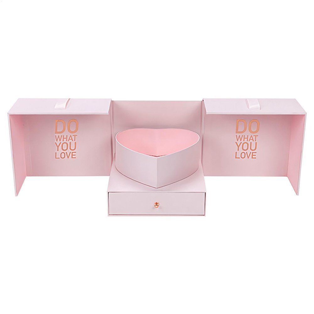 Valentine’s Gift Box with Satin Ribbon and Drawer for Weddings and Birthdays