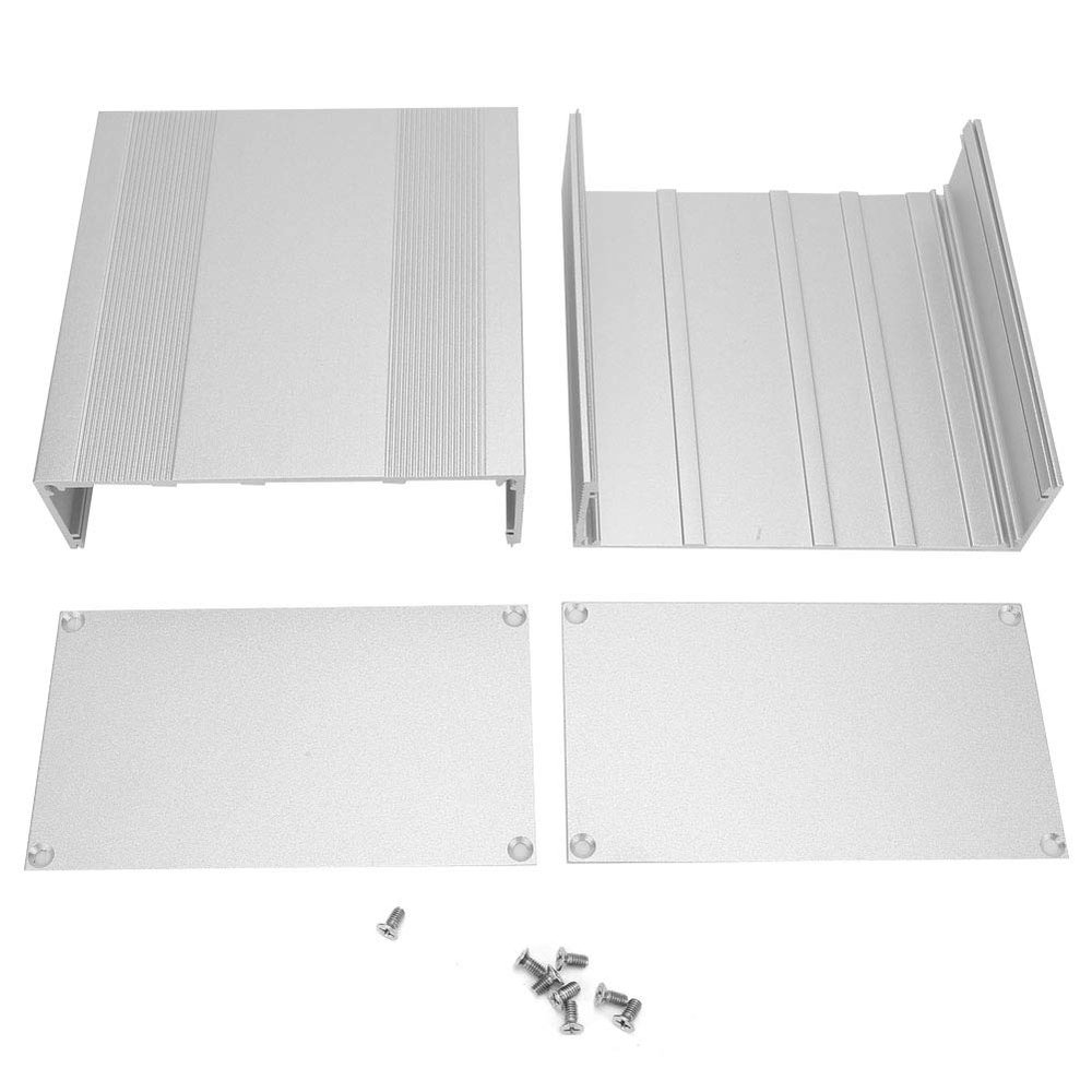 Silver Aluminum Enclosure, Split-Design Electronics Project Box for PCB Wiring