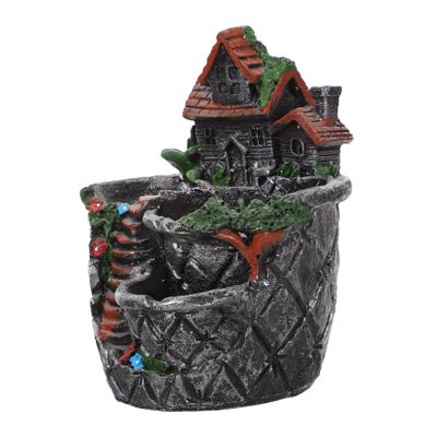 Sosoport House-Shaped Resin Succulent Planter, Decorative Flower Pot with Fine Details, 50 cm