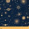 Loussiesd Sun Moon Fabric 460 x 150 cm, Boho Exotic Star Print Waterproof Upholstery Fabric, Acid Blue view 1