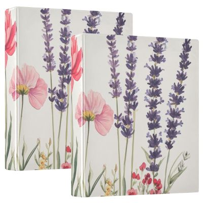 KLL 1.5-Inch 3-Ring Binder with Clipboard, 1/2 Pack, Aesthetic Floral Binder, 200 Sheets