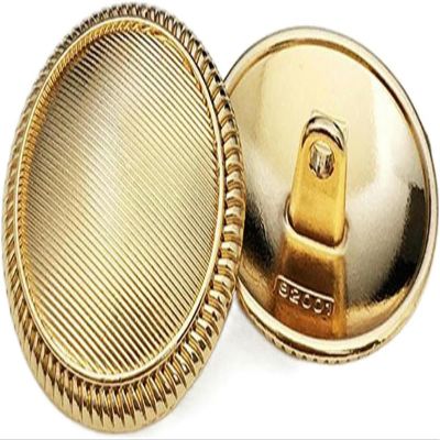 Round Gold-Tone Metal Coat Buttons, 15 mm/20 mm, 5 Pieces
