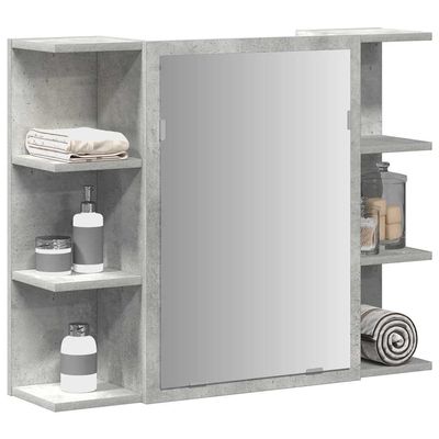 Xichuzi Bathroom Mirror Cabinet Concrete Gray 80 x 20.5 x 64 cm Engineered Wood - 856035