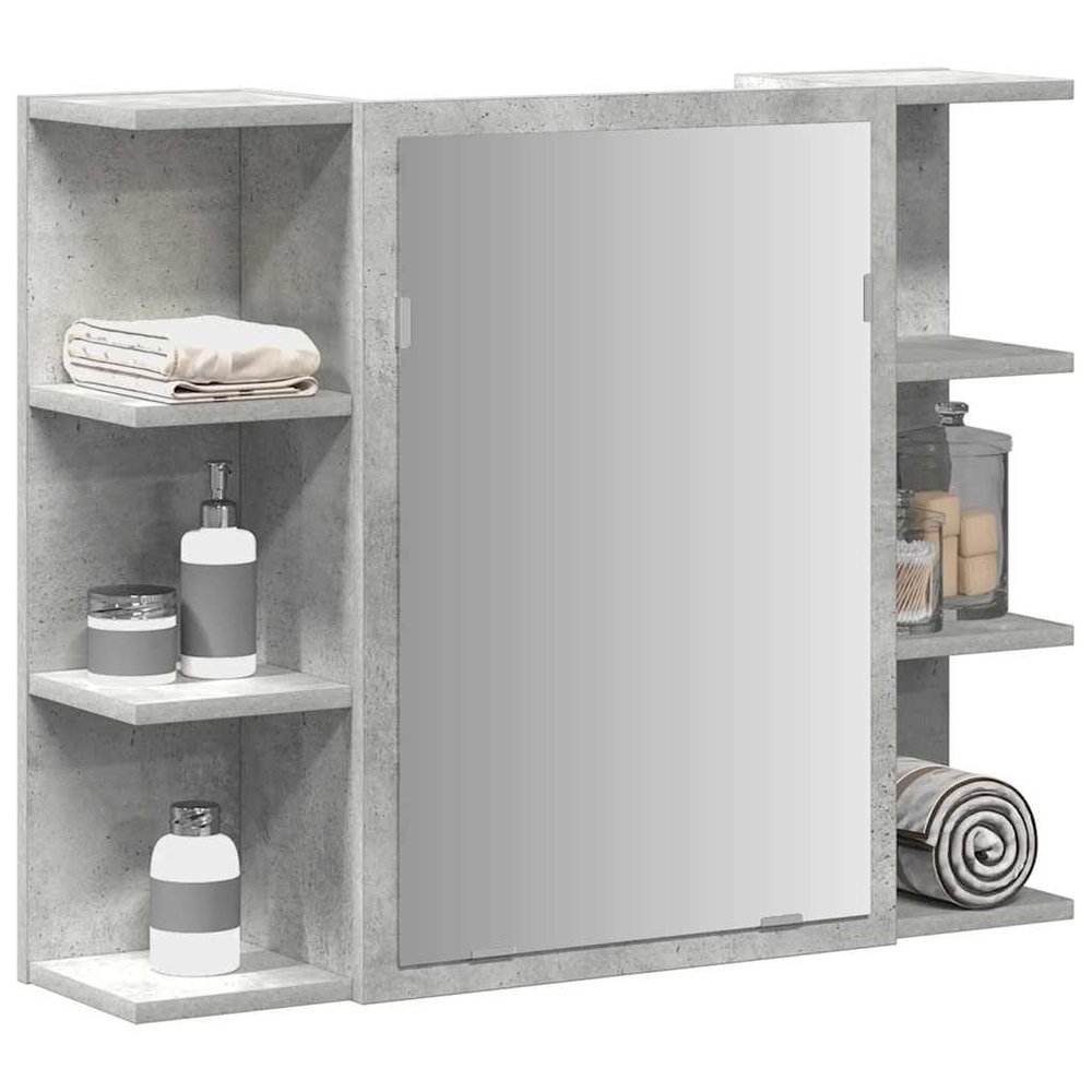 Xichuzi Bathroom Mirror Cabinet Concrete Gray 80 x 20.5 x 64 cm Engineered Wood - 856035