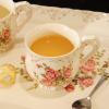 asdchZen Porcelain Tea Set, White British-Style Ceramic Set for Adults with Teapot, 6 Cups, Spoons and Tray view 2