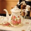 asdchZen Porcelain Tea Set, White British-Style Ceramic Set for Adults with Teapot, 6 Cups, Spoons and Tray view 3