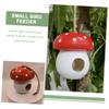 BESPORTBLE Red Mushroom-Shaped Resin Bird Feeder, Hanging Outdoor Birdhouse for Garden and Window view 2