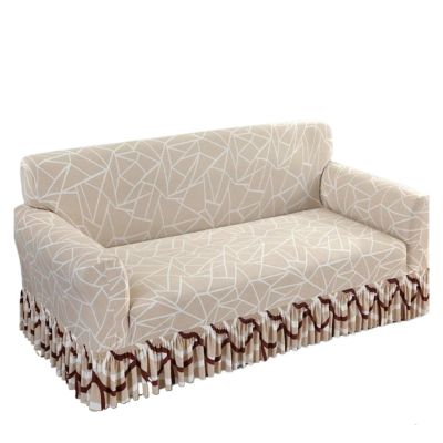MZPOZB 1-Piece Stretch Sofa Slipcover with Skirt, Printed Elastic Cover, Size S