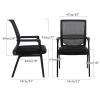 Office Chair Without Casters, Computer Chair, Armchair, Reading Chair, Work Chair with Lumbar Support, Suitable for Home Waiting Areas, Reception Areas and Meeting Rooms (2 Pieces) (Gr... view 2