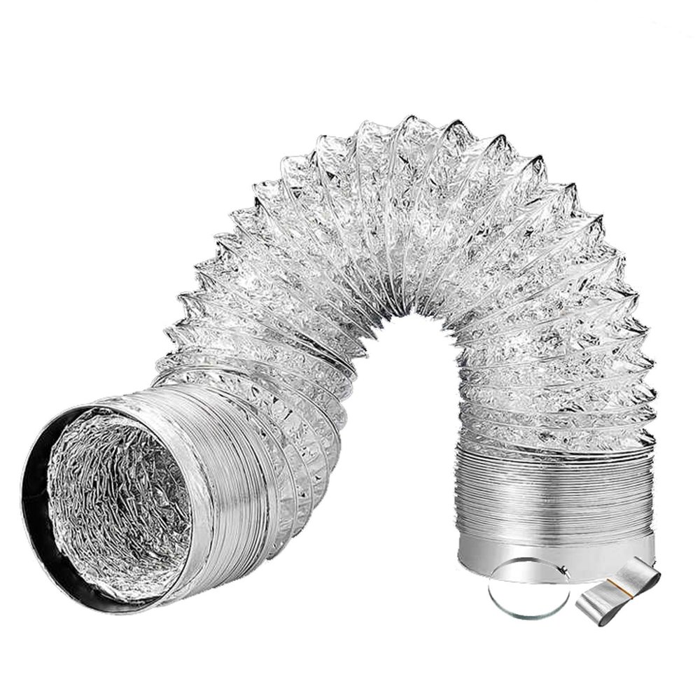 Aluminum Exhaust Hose with Steel Spiral, Flexible, Heat-Insulated, 5 m x 160 mm