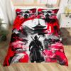 Homewish Samurai Duvet Cover Set, Japanese Ukiyo-e Cherry Blossom Design, 220 x 240 cm view 1
