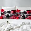 Homewish Samurai Duvet Cover Set, Japanese Ukiyo-e Cherry Blossom Design, 220 x 240 cm view 4
