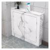 PVC Wood-Plastic Radiator Cover with 2 Doors and Side Vertical Slats, Style D (80 x 60 x) view 1