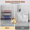 PVC Wood-Plastic Radiator Cover with 2 Doors and Side Vertical Slats, Style D (80 x 60 x) view 3
