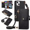 xinyunew Flip Case for Xiaomi Poco F6, Wallet Case with Card Slots and RFID Zipper Pocket, Black view 1