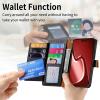 xinyunew Flip Case for Xiaomi Poco F6, Wallet Case with Card Slots and RFID Zipper Pocket, Black view 4