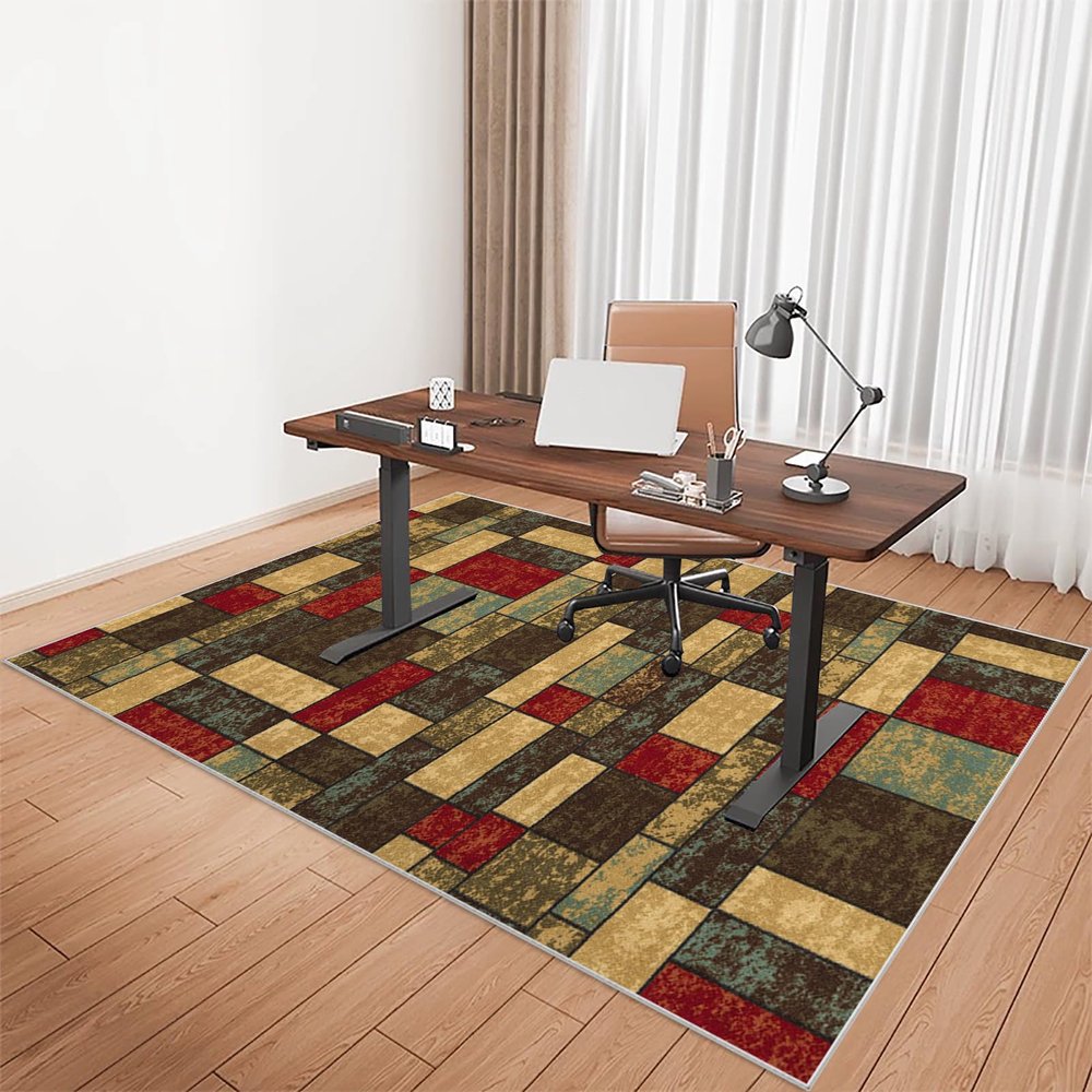 Tkuhknag 140 x 180 cm Office Chair Mat, Gaming Carpet Desk Chair Protector, Non-Slip Floor Protection Mat for Laminate and Hardwood Floors