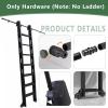Library Ladder Hardware Kit with Round-Tube Rolling Rail, 1–7.32 m, Braked Floor Wheels view 3