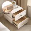 Modern Solid Wood Nightstand with 2 Drawers, Dark Gray view 4