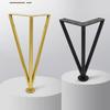 GLJTUO 4-Piece Adjustable Metal Furniture Leg Set, Triangular DIY Sofa Legs, Gold 23 cm/9 in, Black 33 cm/13 in view 2