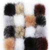 Blausky 10-Pack 15 cm Faux Fur Pom-Poms, Snap-On, Rose Red view 4