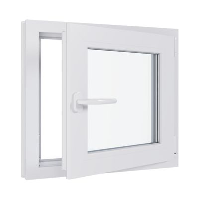 uPVC Window, Basement Window - Triple Glazing - White/White - 700 x 400 mm, DIN Right-Hand