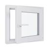 uPVC Window, Basement Window - Triple Glazing - White/White - 700 x 400 mm, DIN Right-Hand view 1