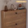 Hidden Solid Wood Shoe Cabinet with Flip-Down Drawers and Adjustable Shelves view 4