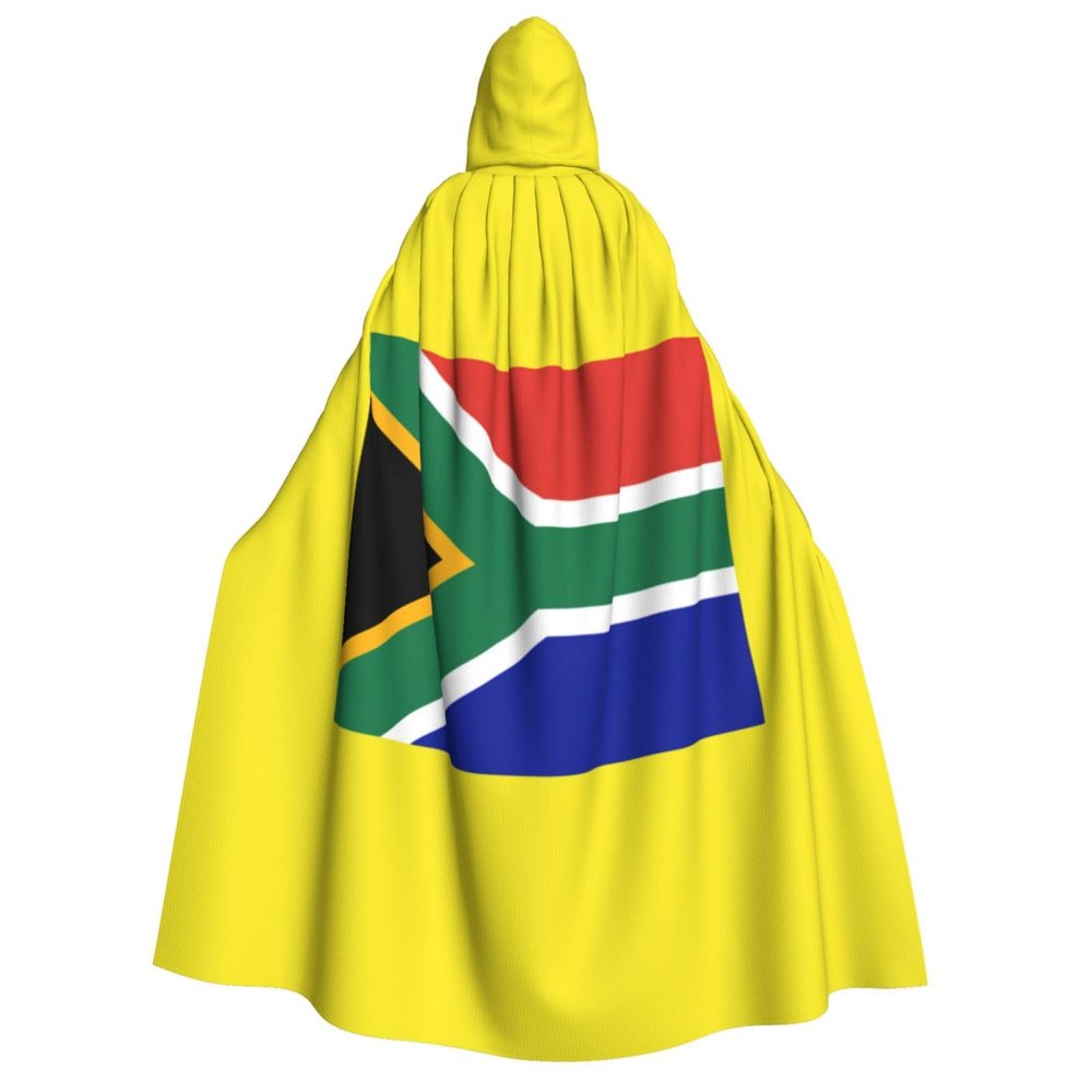 CKGODGF Halloween Cape with South Africa Flag, Hooded Cape for Women and Men for Cosplay, Parties and Festivals