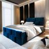 Masseno Mona Box Spring Bed 160x200 cm Complete Set with Mattress and Topper, Upholstered Bed with Two Storage Compartments - Blue, Kronos 09 view 2