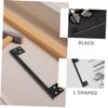 L-Shaped Stainless Steel Door Bolt Protection Plate, 1 Set, Black view 3